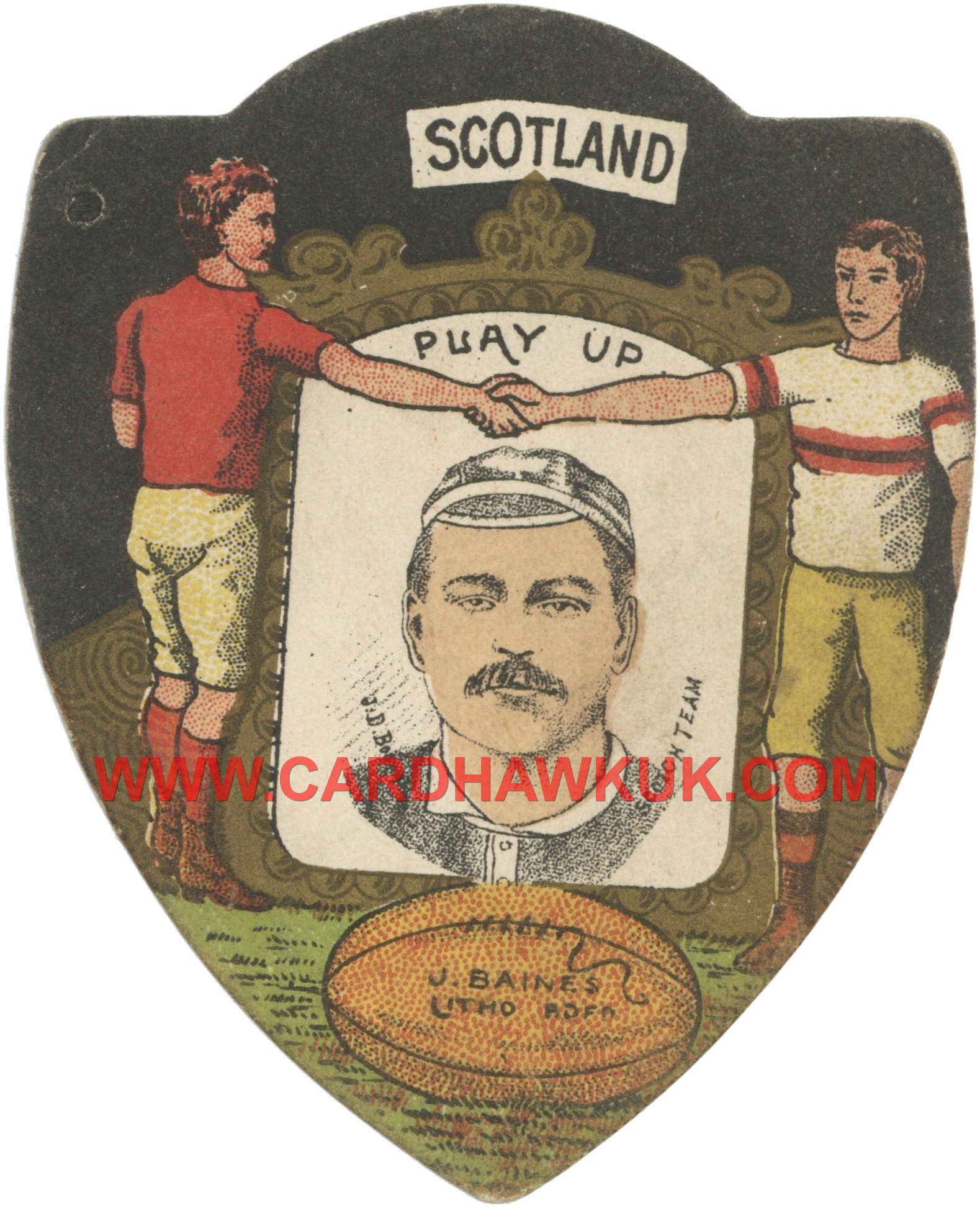 J. Baines - 'Rugby Shields' (c1890-1892) - John Donaldson Boswall - Scotland Rugby **ROOKIE** J. Baines - 'Rugby Shields' (c1890-1892) - John Donaldson Boswall - Scotland Rugby **ROOKIE**