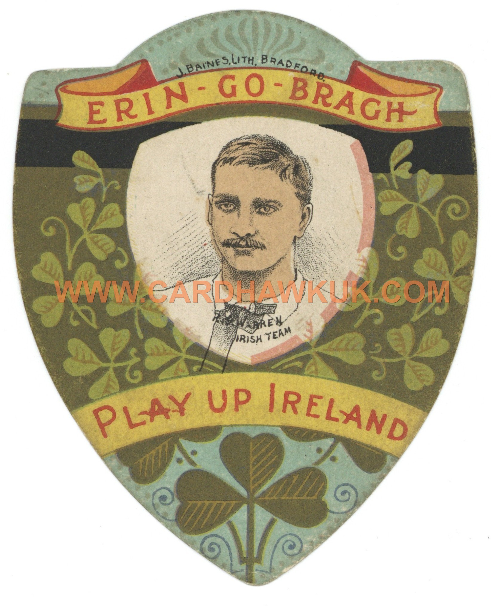 J. Baines - 'Rugby Shields' (c1888-90) - R.W. Warren - Irish Team J. Baines - 'Rugby Shields' (c1888-90) - R.W. Warren - Irish Team