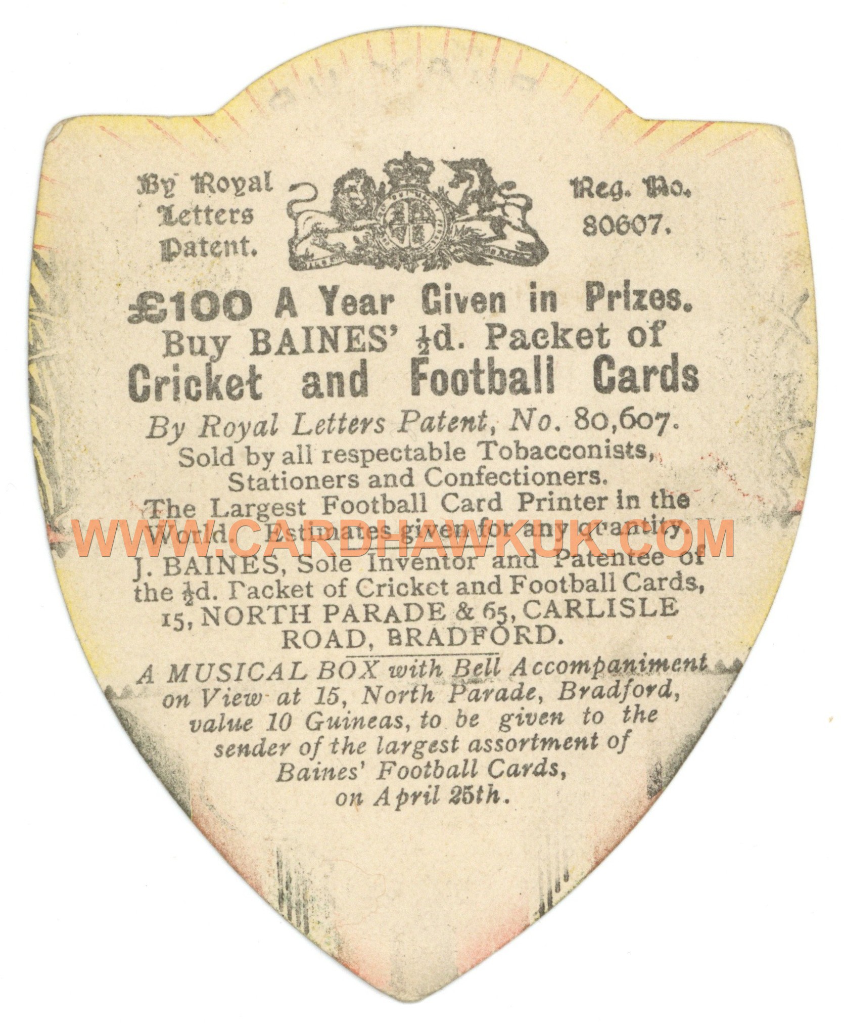 J. Baines - 'Rugby Shields' (c1889-93) - H.J. Stephenson - Edinburgh University J. Baines - 'Rugby Shields' (c1889-93) - H.J. Stephenson - Edinburgh University