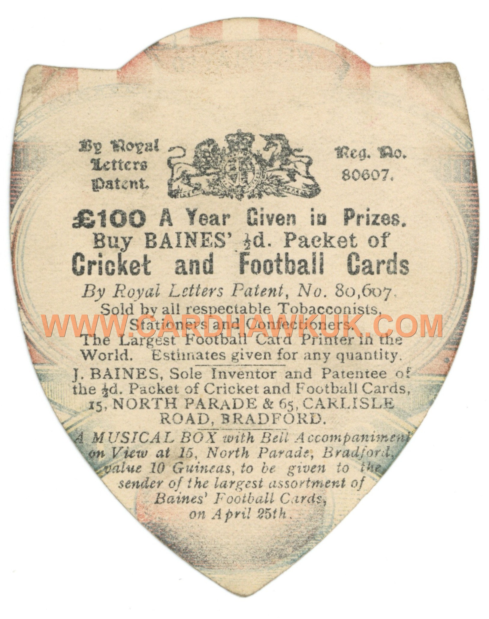 J. Baines - 'Rugby Shields' (c1889-93) - Leer & McCutcheon - Oldham J. Baines - 'Rugby Shields' (c1889-93) - Leer & McCutcheon - Oldham