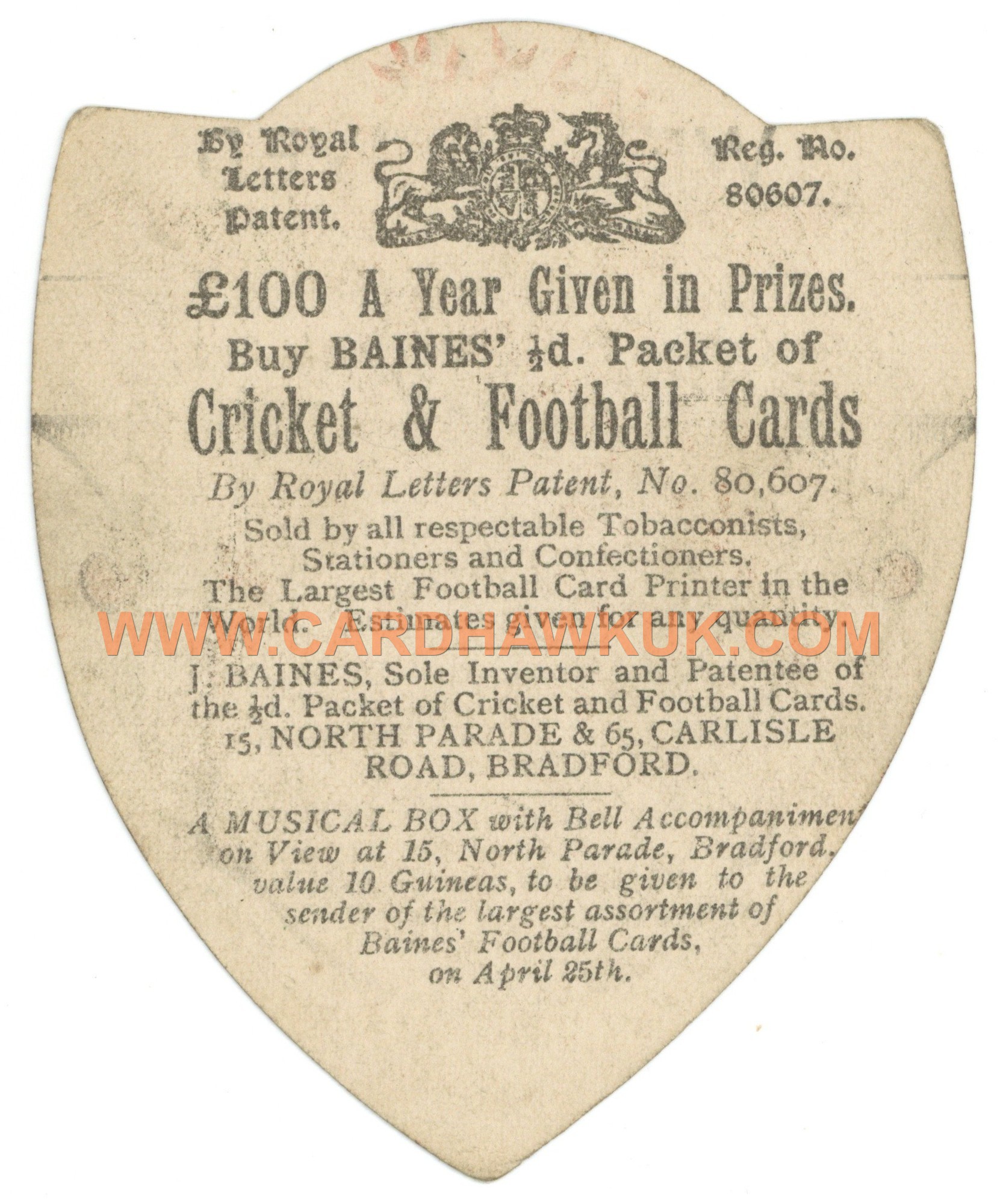 J. Baines - 'Rugby Shields' (1890s) - H. Stead (Captain) - Idlea J. Baines - 'Rugby Shields' (1890s) - H. Stead (Captain) - Idlea