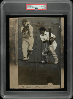 Keystone - 'Don Bradman batting v H Verity 3rd Ashes Test (Old Trafford)' (1934) - PSA Type III Authenticated Photo