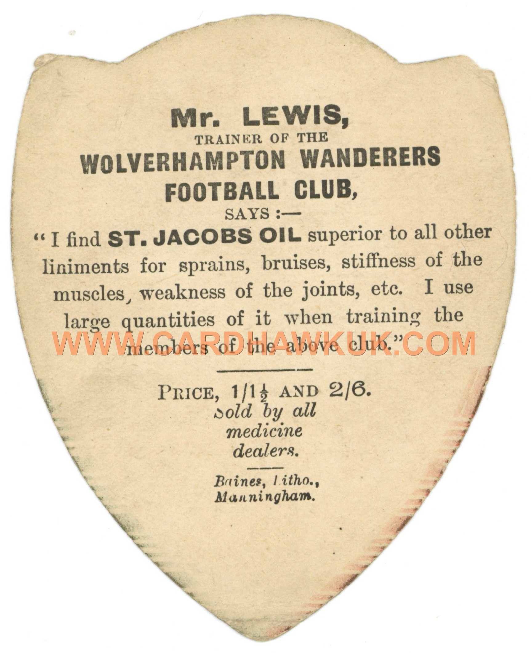 J. Baines - 'Rugby Shields' (1890s) - S. Bonynge - Castleford J. Baines - 'Rugby Shields' (1890s) - S. Bonynge - Castleford