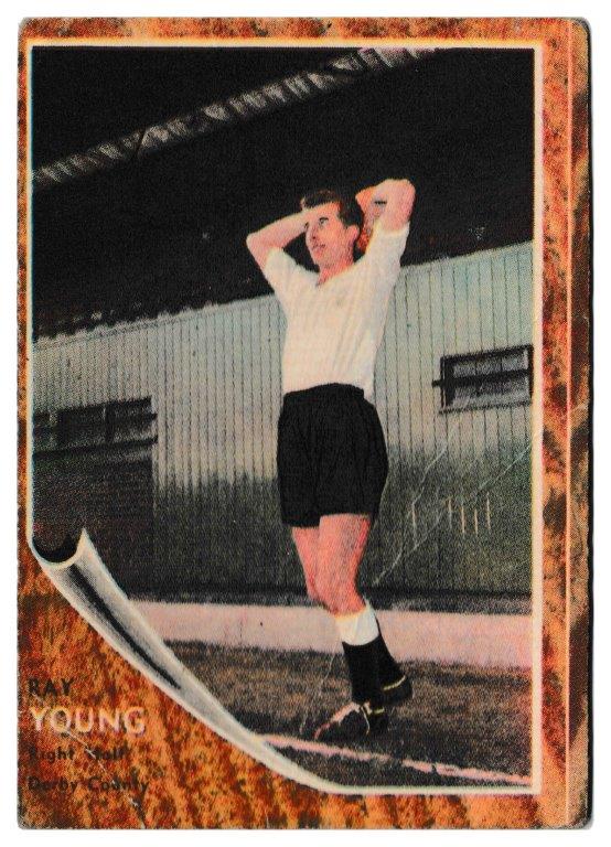 A&BC - 'Footballers (1963/64 - English Series 1)' - Card #44 - Ray Young (Derby County) A&BC - 'Footballers (1963/64 - English Series 1)' - Card #44 - Ray Young (Derby County)