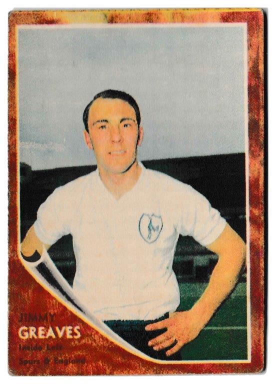 A&BC - 'Footballers (1963/64 - English Series 1)' - Card #54 - Jimmy Greaves (Spurs) A&BC - 'Footballers (1963/64 - English Series 1)' - Card #54 - Jimmy Greaves (Spurs)