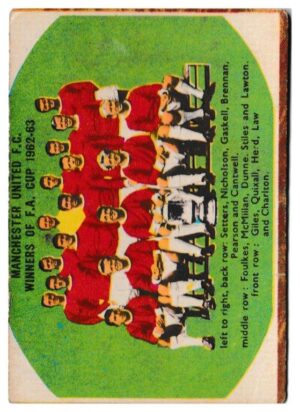 A&BC - 'Footballers (1963/64 - English Series 1)' - Card #55 - Checklist (Manchester United)