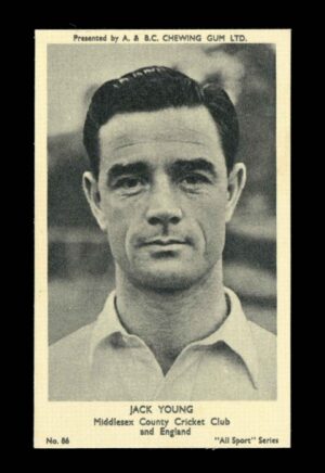 A&BC - 'All Sport Series' (1954) #87 Jack Young (Middlesex)