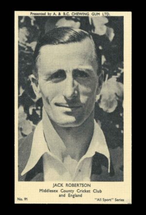 A&BC - 'All Sport Series' (1954) #92 Jack Robertson (Middlesex Cricket)
