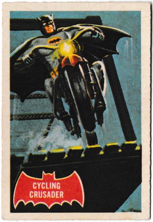 A&BC - 'Batman (1-44A)' (1966) - Card #10 - Cycling Crusader A&BC - 'Batman (1-44A)' (1966) - Card #10 - Cycling Crusader