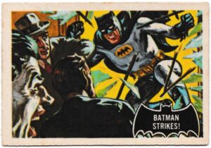 A&BC - 'Batman (Pink Back)' (1966) - Card #12 - Batman Strikes