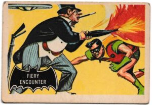 A&BC - 'Batman (Pink Back)' (1966) - Card #19 - Fiery Encounter