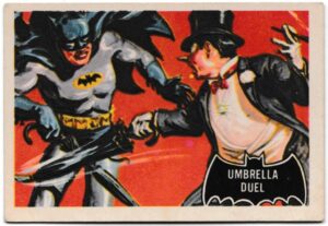 A&BC - 'Batman (Pink Back)' (1966) - Card #23 - Umbrella Duel
