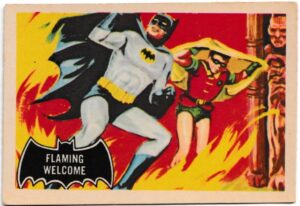 A&BC - 'Batman (Pink Back)' (1966) - Card #51 - Flaming Welcome