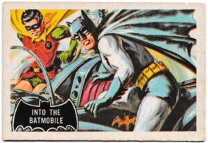 A&BC - 'Batman (Pink Back)' (1966) - Card #8 - Into The Batmobile