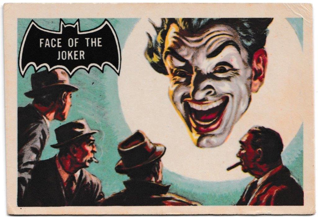A&BC - 'Batman (Pink Back)' (1966) - Card #9 - Face Of The Joker A&BC - 'Batman (Pink Back)' (1966) - Card #9 - Face Of The Joker