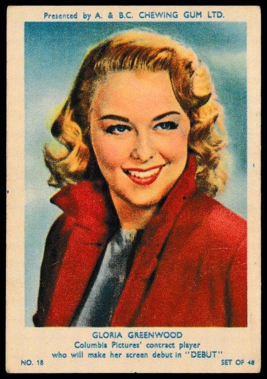 A&BC - 'Film & TV Stars (Series 1)' (1953) - Gloria Greenwood A&BC - 'Film & TV Stars (Series 1)' (1953) - Gloria Greenwood