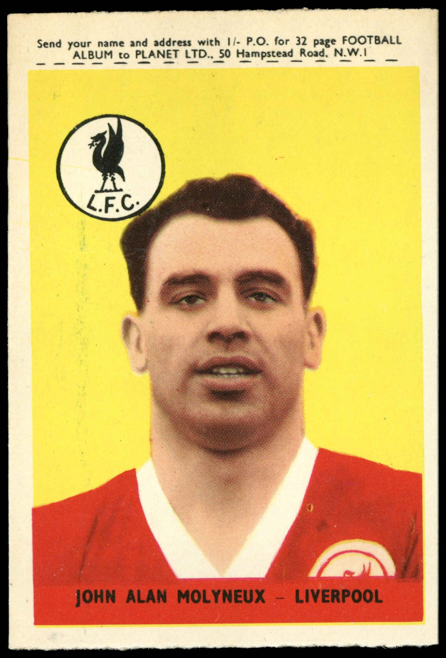 A&BC - 'Footballers (1958/59 Planet)' (1958) - John Molyneux (Liverpool) A&BC - 'Footballers (1958/59 Planet)' (1958) - John Molyneux (Liverpool)