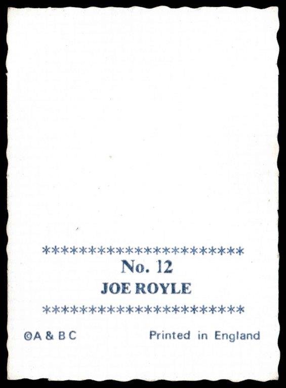 A&BC - 'Footballers (1969/70 - Crinkle Series 1)' - Card #12 - Joe Royle (Everton) A&BC - 'Footballers (1969/70 - Crinkle Series 1)' - Card #12 - Joe Royle (Everton)