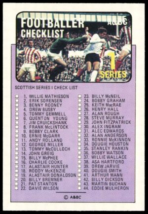 A&BC - ?Checklist - Series 1 -  'Footballers (1971 Scottish)'  - (1971)
