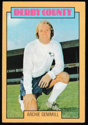 A&BC - 'Footballers (1973-74 S2 Blue Back)' (1973) - Card #249 - Archie Gemmill (Derby County)