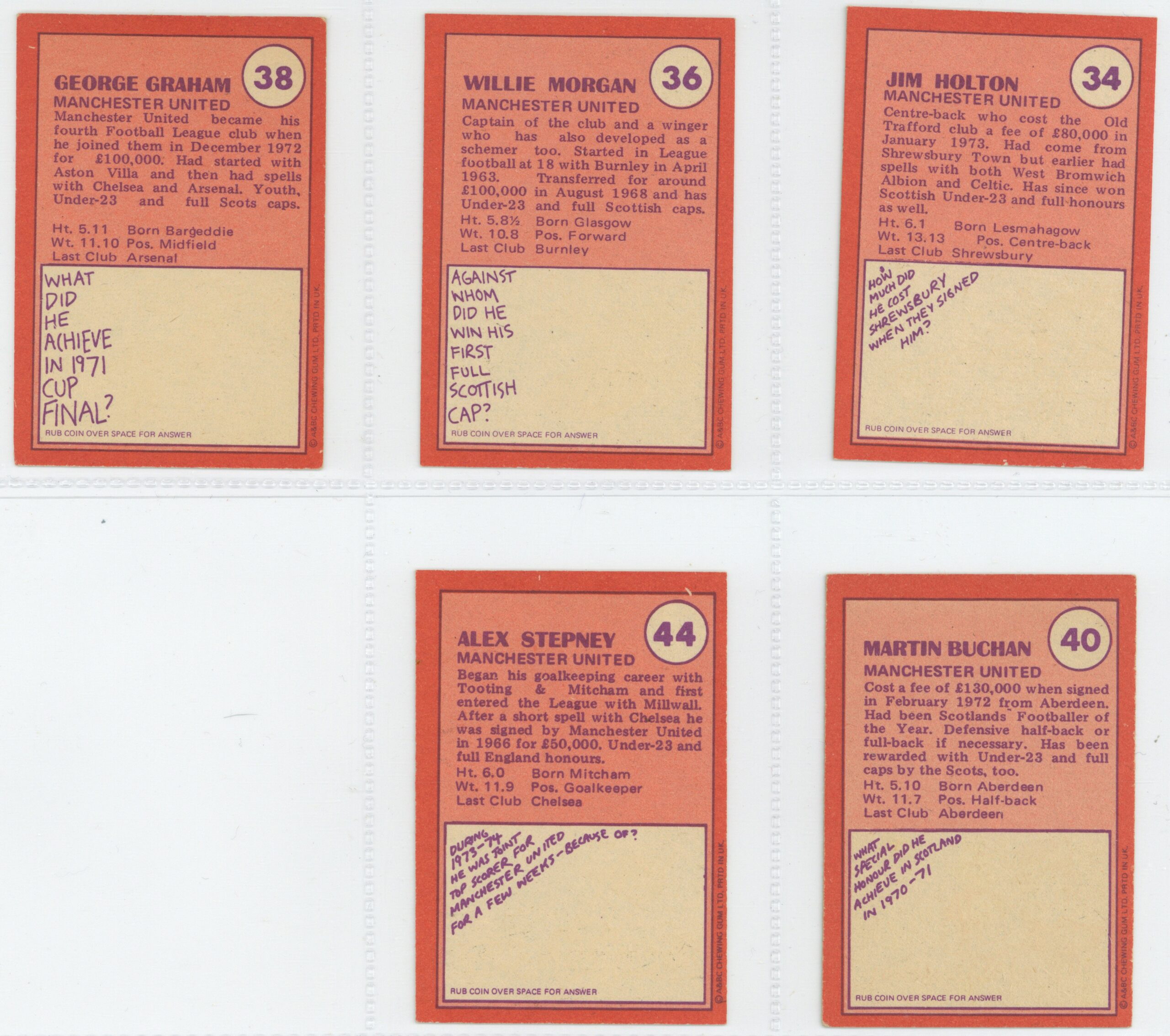 A&BC - 'Manchester United Various 1974 (Red)' - (1974) A&BC - 'Manchester United Various 1974 (Red)' - (1974)