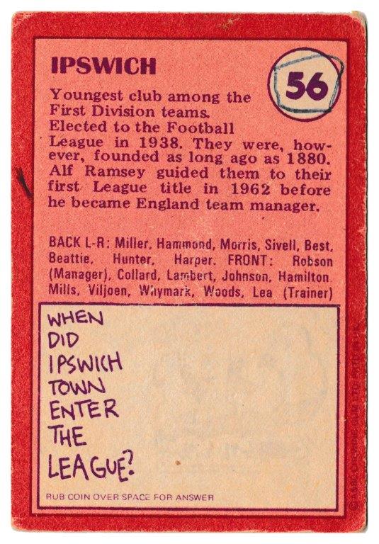 A&BC - 'Footballers (1974/75)' (1974) - Team photo (Ipswich Town) A&BC - 'Footballers (1974/75)' (1974) - Team photo (Ipswich Town)
