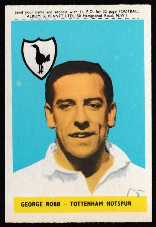 A&BC - 'Footballers (1958-59 S1.C)' (1958) - Card #42 - George Robb (Spurs) A&BC - 'Footballers (1958-59 S1.C)' (1958) - Card #42 - George Robb (Spurs)