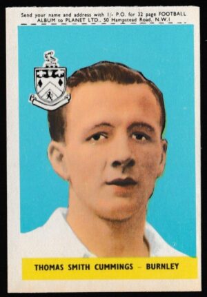 A&BC - 'Footballers (1958-59 S1.C)' (1958) - Card #44 - Thomas Smith Cummings (Burnley)