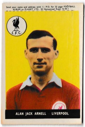 A&BC - 'Footballers 1958/59 Series 1 (Planet Ltd)' (1958) - Card #13 - Alan Jack Arnell (Liverpool)
