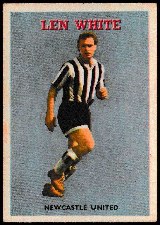 A&BC - 'Footballers (1959/60 - Series 1)' - Card #43 - Len White (Newcastle Utd) A&BC - 'Footballers (1959/60 - Series 1)' - Card #43 - Len White (Newcastle Utd)