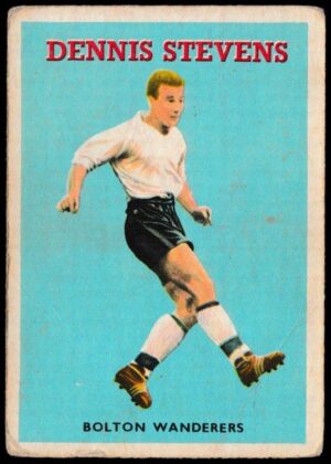 A&BC - 'Footballers (1959/60 - Series 1)' - Card #47 - Dennis Stevens (Bolton W) A&BC - 'Footballers (1959/60 - Series 1)' - Card #47 - Dennis Stevens (Bolton W)