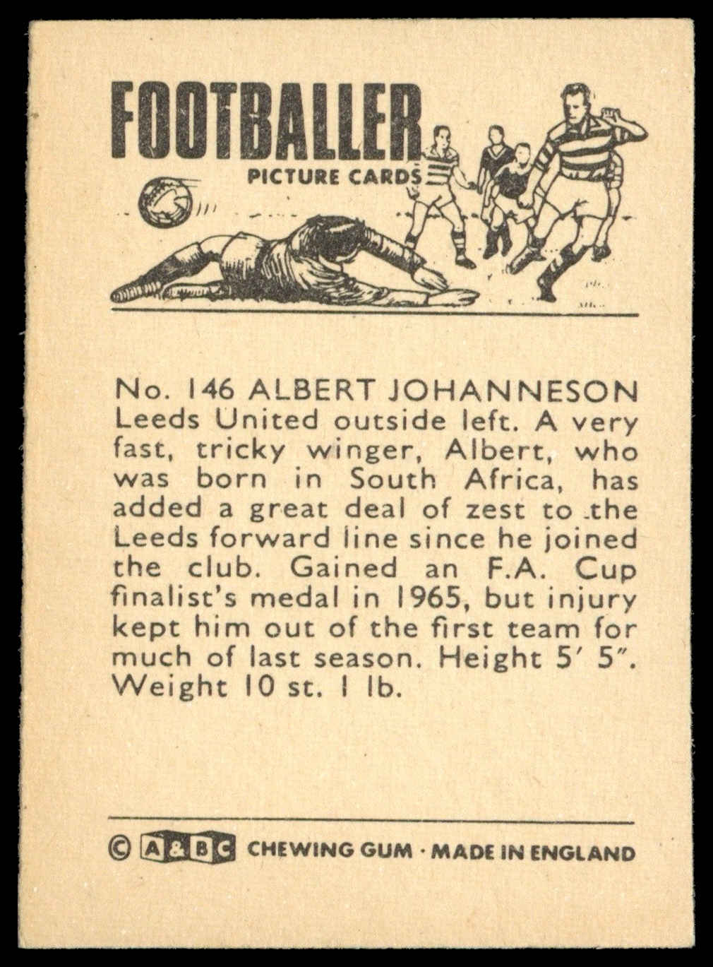 A&BC - 'Footballers 1966 S2' (1966) - Albert Johanneson (Leeds United) A&BC - 'Footballers 1966 S2' (1966) - Albert Johanneson (Leeds United)