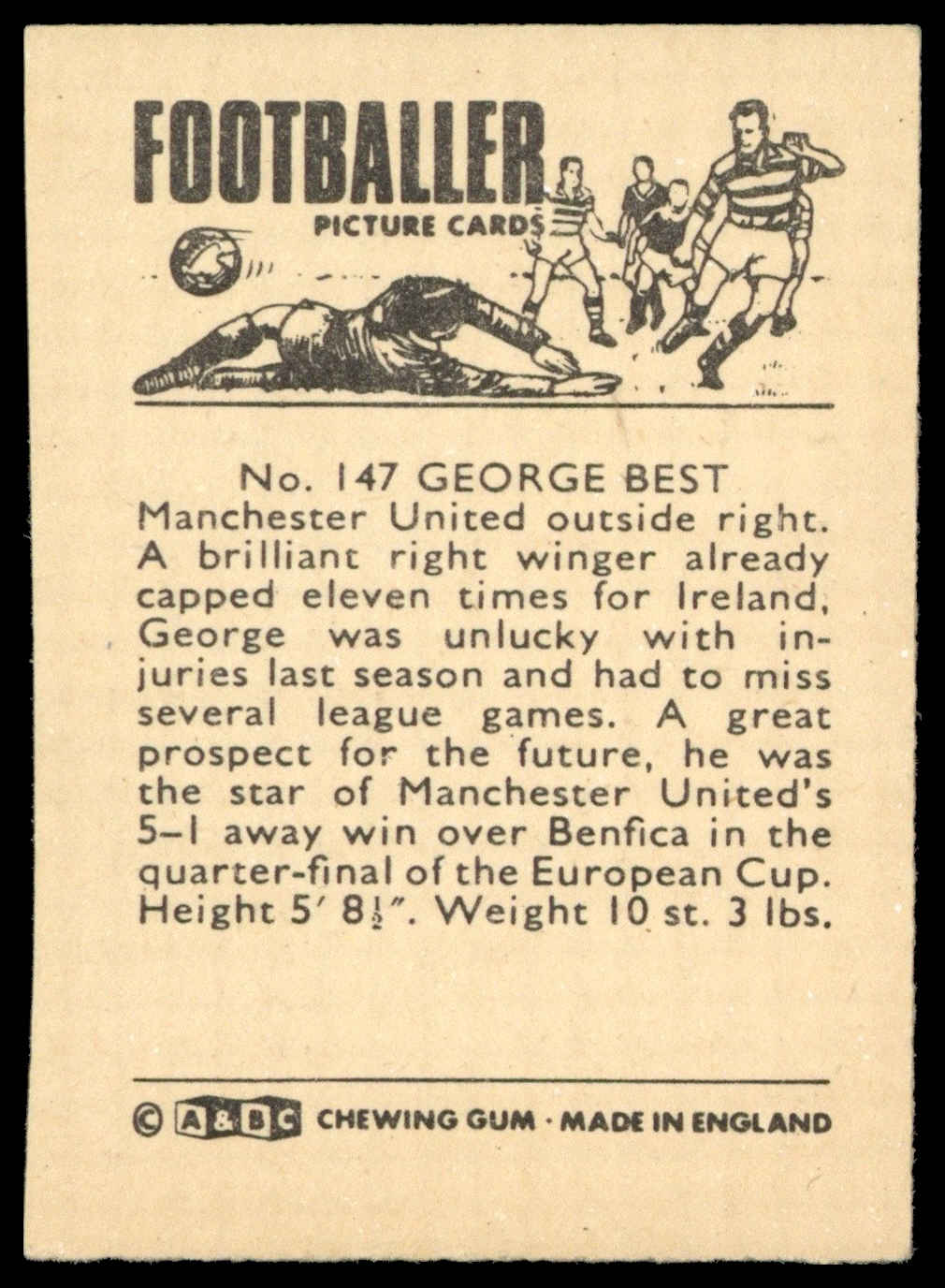 A&BC - 'Footballers 1966 S2' (1966) - George Best (Manchester United) A&BC - 'Footballers 1966 S2' (1966) - George Best (Manchester United)