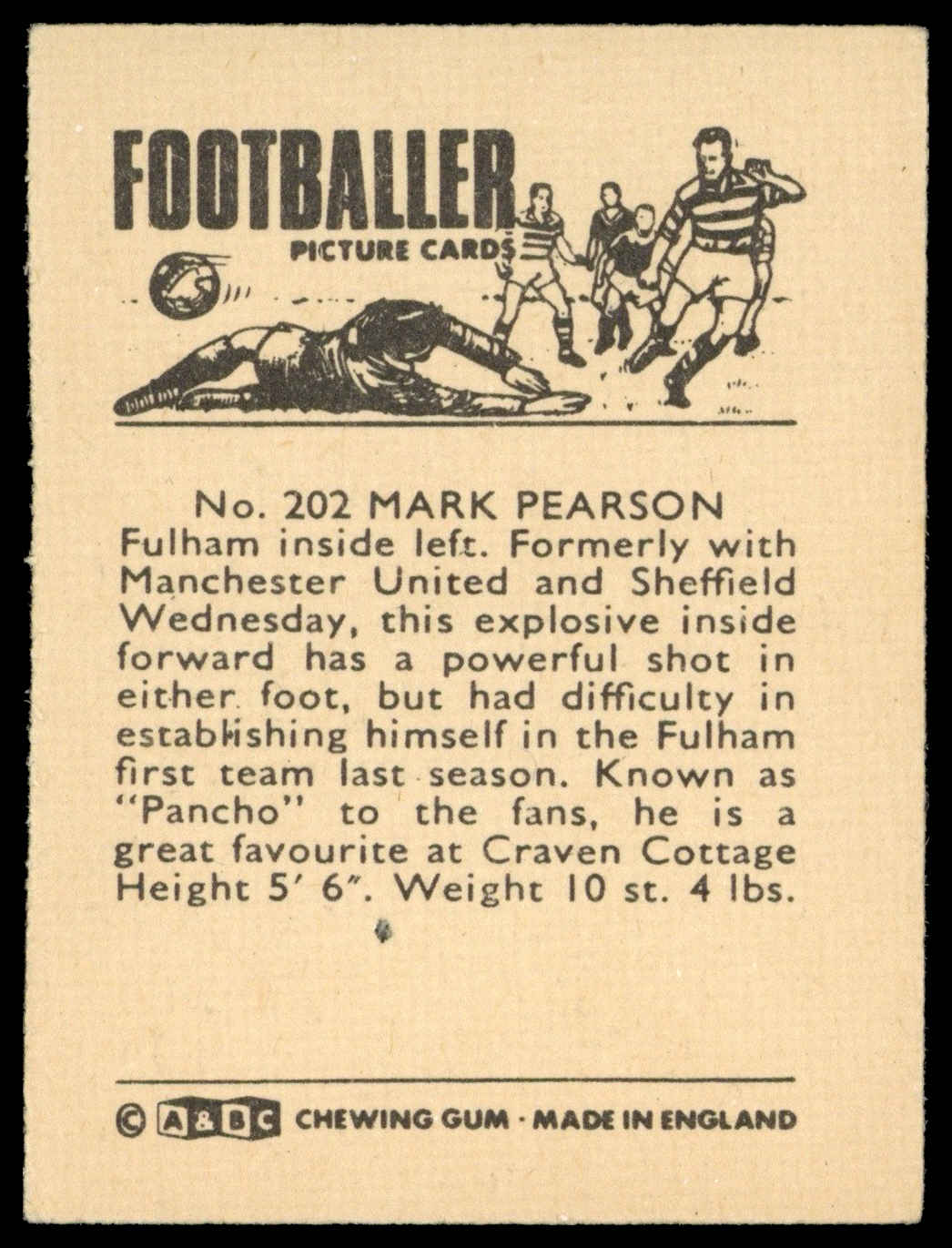 A&BC - 'Footballers 1966 S2' (1966) - Mark Pearson (Fulham) A&BC - 'Footballers 1966 S2' (1966) - Mark Pearson (Fulham)