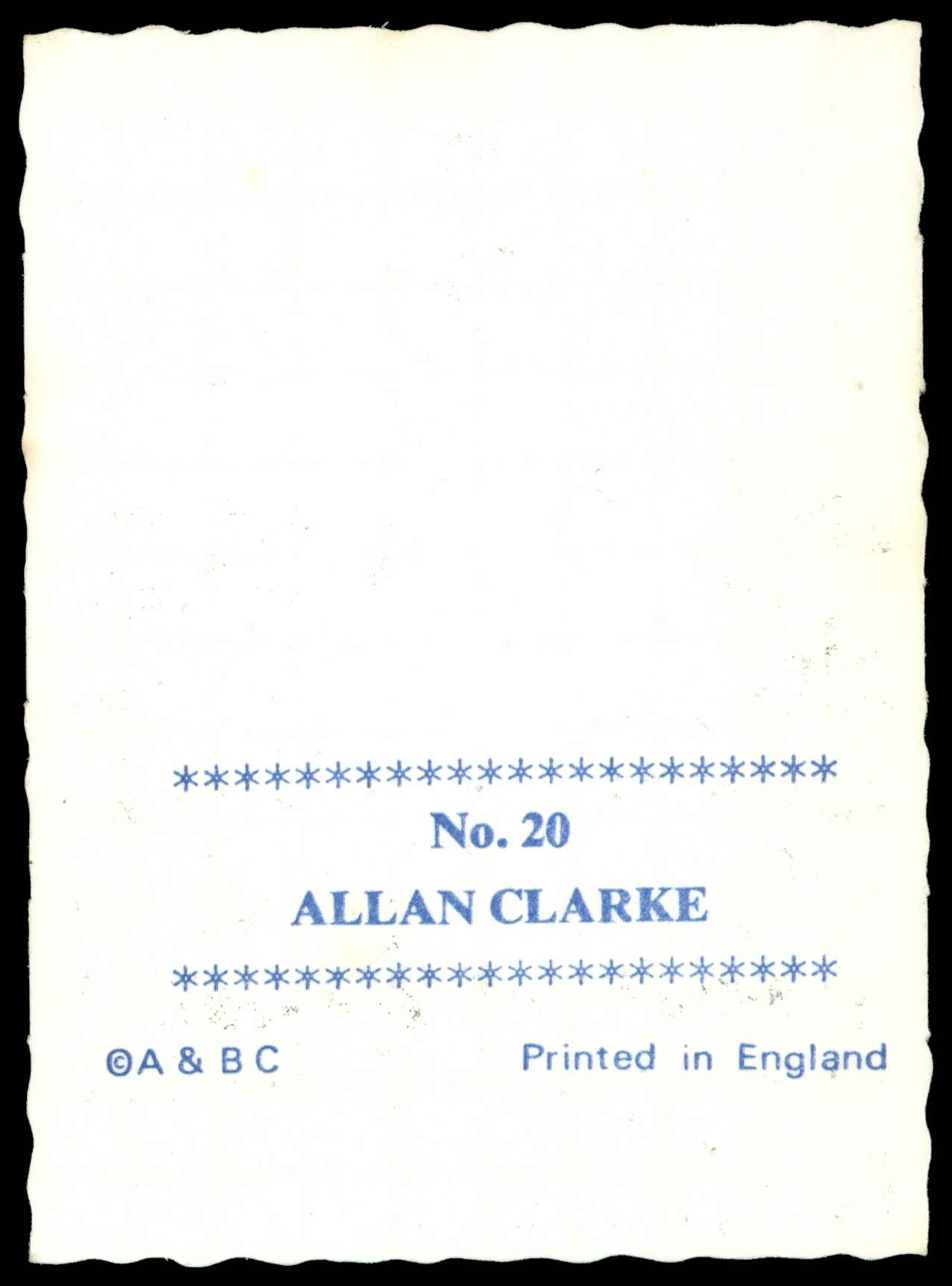 A&BC - 'Footballers (1969/70 - Crinkle Series 2)' (1969) - Allan Clarke (Leeds United) A&BC - 'Footballers (1969/70 - Crinkle Series 2)' (1969) - Allan Clarke (Leeds United)