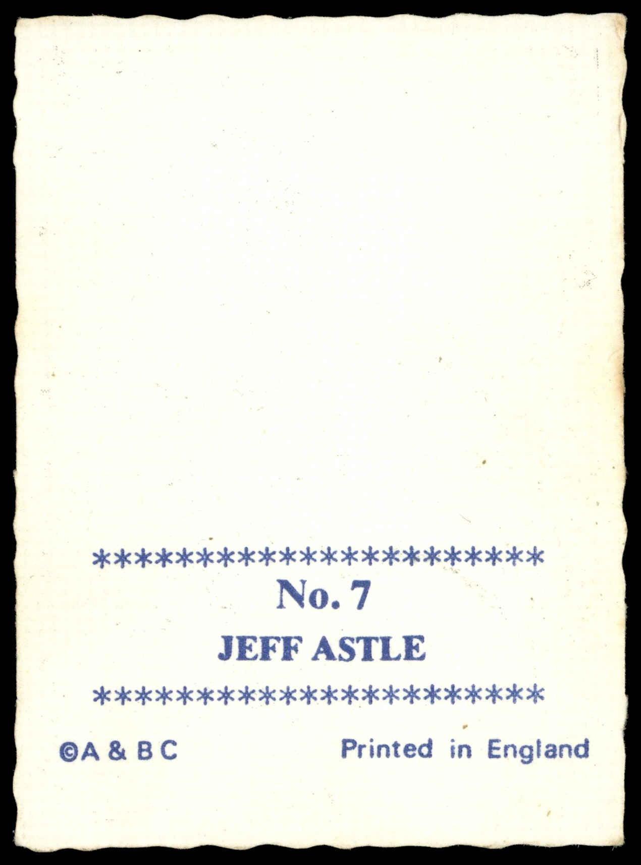 A&BC - 'Footballers (1969/70 - Crinkle Series 1)' (1969) - Jeff Astle (West Brom) A&BC - 'Footballers (1969/70 - Crinkle Series 1)' (1969) - Jeff Astle (West Brom)