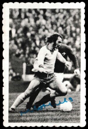 A&BC - 'Footballers Autographed Photos' (1973) - Card #13 - Mick Mills (Ipswich Town)
