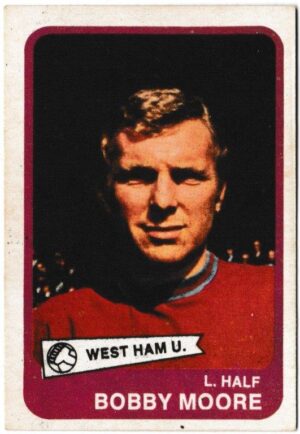 A&BC - 'Footballers (1968/69 - English Series 1)' (1968) - Card #49 - Bobby Moore (West Ham United) A&BC - 'Footballers (1968/69 - English Series 1)' (1968) - Card #49 - Bobby Moore (West Ham United)
