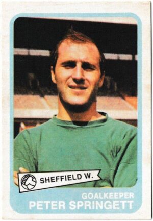 A&BC - 'Footballers (1968/69 - English Series 2)' (1968) - Card #80 - Peter Springett (Sheffield Wednesday)