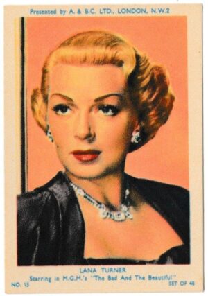 A&BC - 'Film & TV Stars' (1953) - Card #15 - Lana Turner