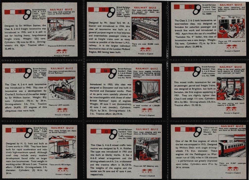A&BC - 'Railway Quiz (48)' - Complete Set A&BC - 'Railway Quiz (48)' - Complete Set