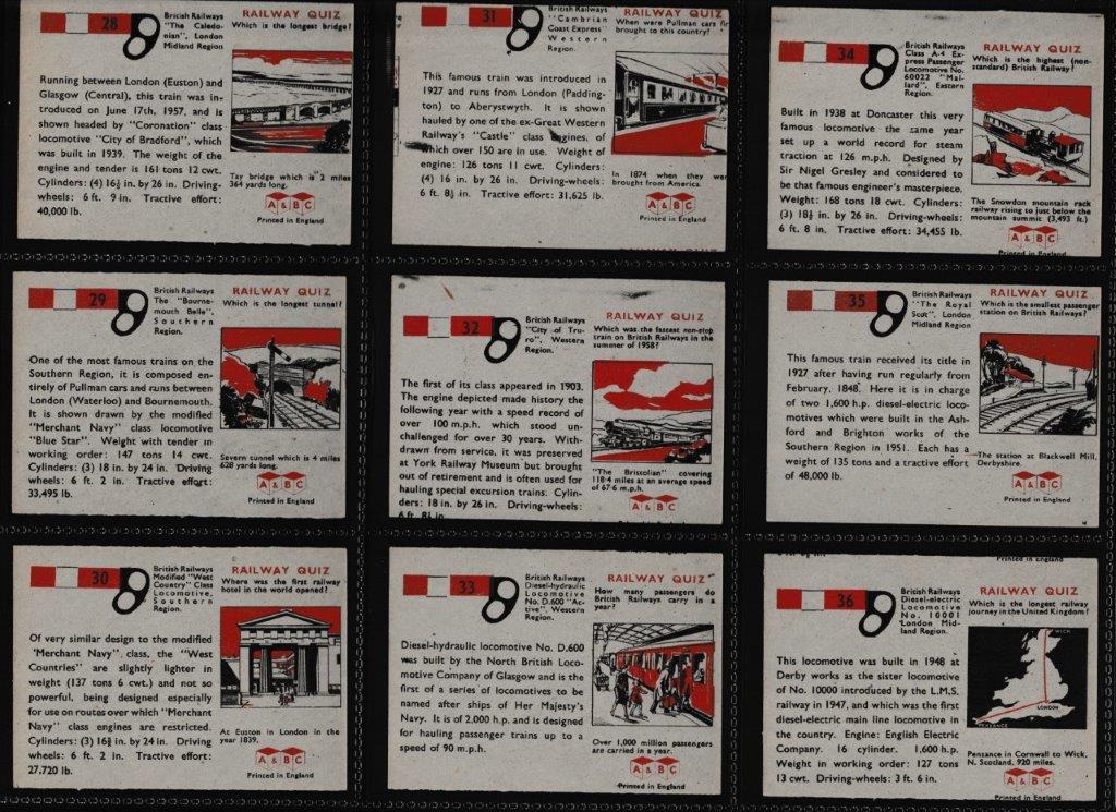 A&BC - 'Railway Quiz (48)' - Complete Set A&BC - 'Railway Quiz (48)' - Complete Set