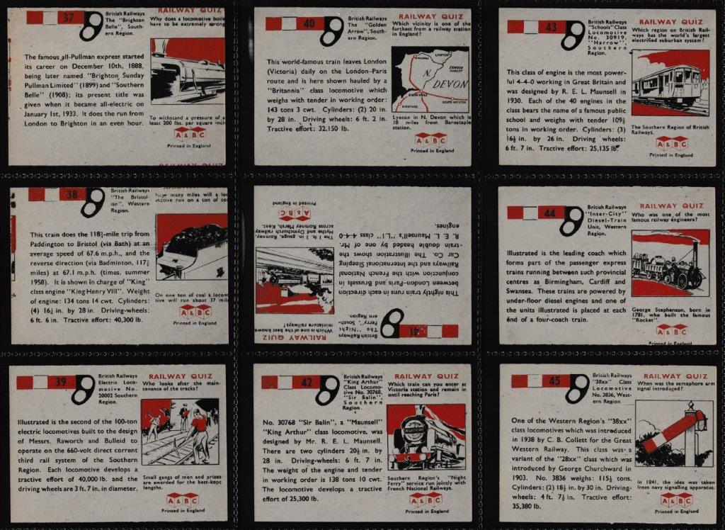 A&BC - 'Railway Quiz (48)' - Complete Set A&BC - 'Railway Quiz (48)' - Complete Set