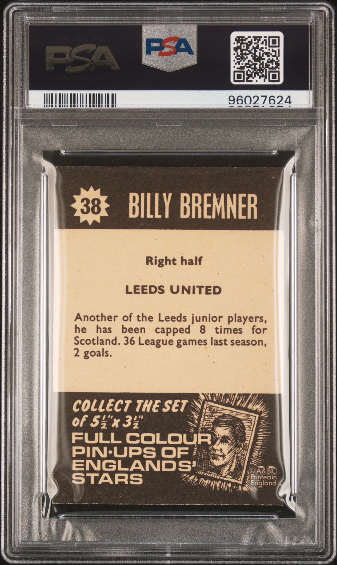 A&BC - 'Football Star Players' (1967) - Billy Bremner (Leeds United) **PSA6.5** A&BC - 'Football Star Players' (1967) - Billy Bremner (Leeds United) **PSA6.5**