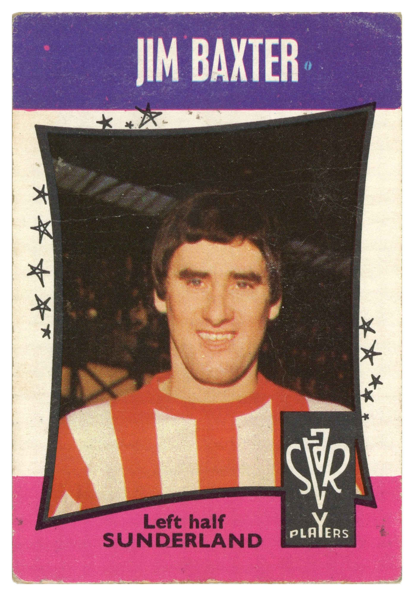 A&BC - 'Football Star Players' (1967) - Jim Baxter (Sunderland) A&BC - 'Football Star Players' (1967) - Jim Baxter (Sunderland)