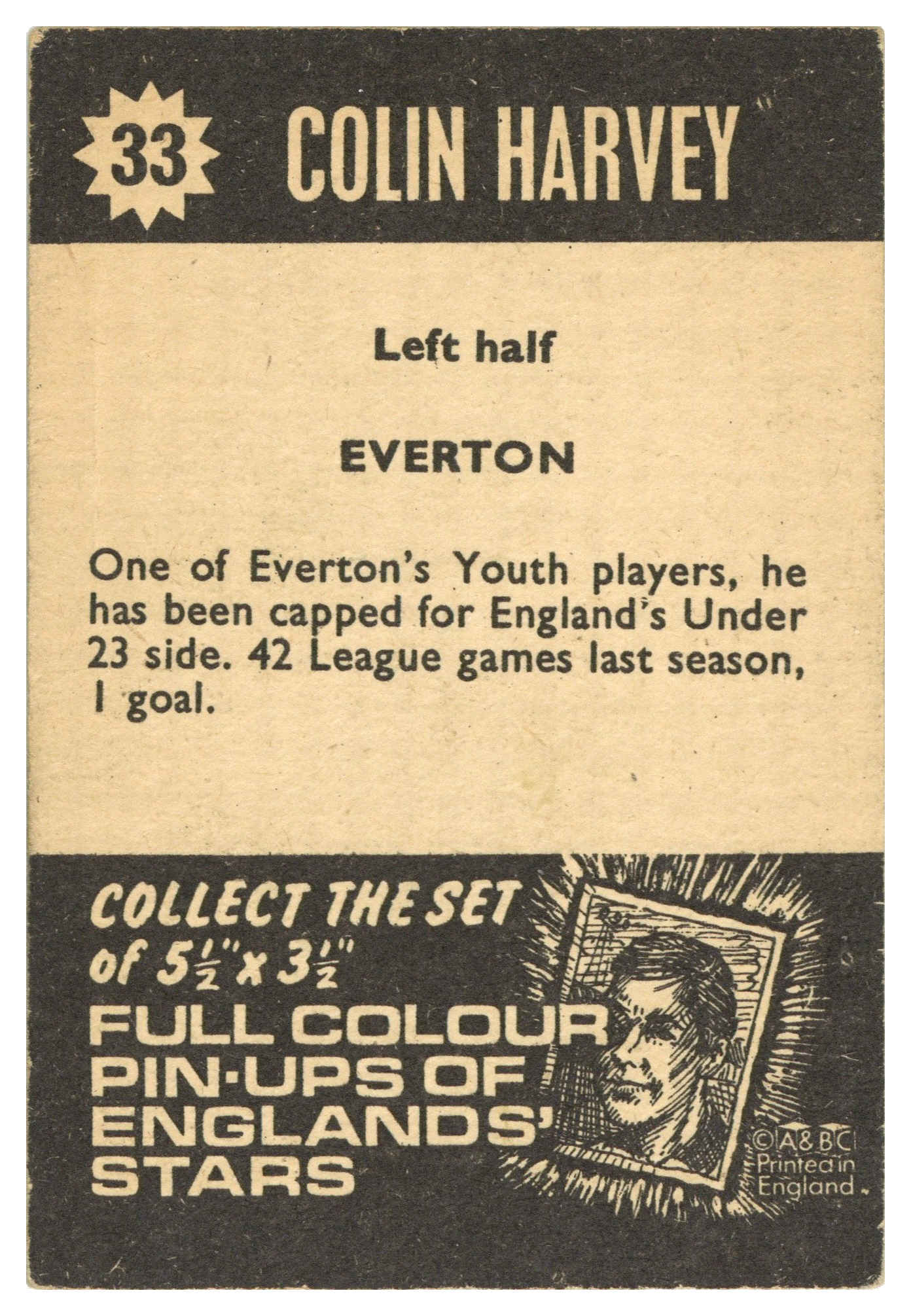 A&BC - 'Football Star Players' (1967) - Colin Harvey (Everton) A&BC - 'Football Star Players' (1967) - Colin Harvey (Everton)