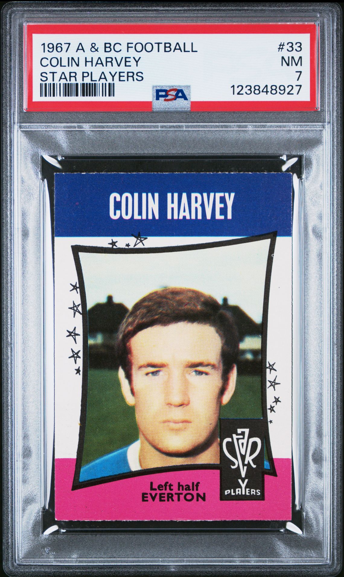 A&BC - 'Football Star Players' (1967) - Colin Harvey (Everton) **PSA7** A&BC - 'Football Star Players' (1967) - Colin Harvey (Everton) **PSA7**