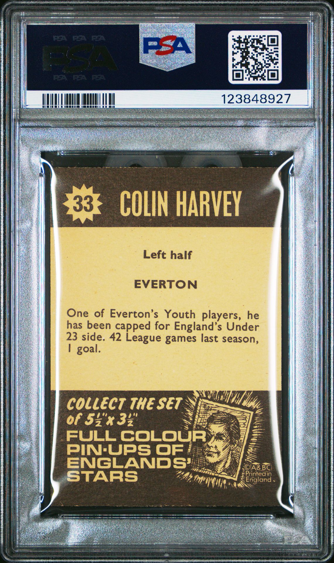 A&BC - 'Football Star Players' (1967) - Colin Harvey (Everton) **PSA7** A&BC - 'Football Star Players' (1967) - Colin Harvey (Everton) **PSA7**