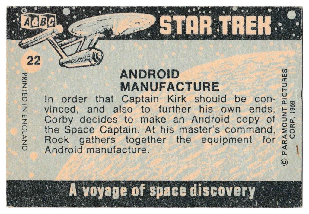 A&BC - 'Star Trek' (1969) - Android Manufacture A&BC - 'Star Trek' (1969) - Android Manufacture