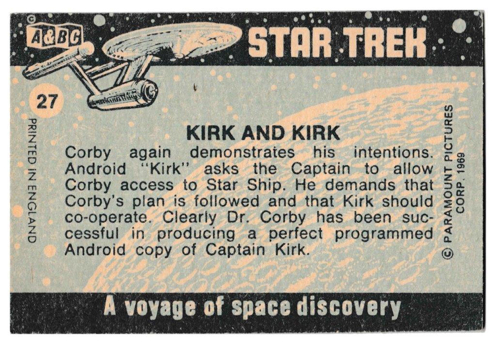A&BC - 'Star Trek' (1969) - Kirk and Kirk A&BC - 'Star Trek' (1969) - Kirk and Kirk